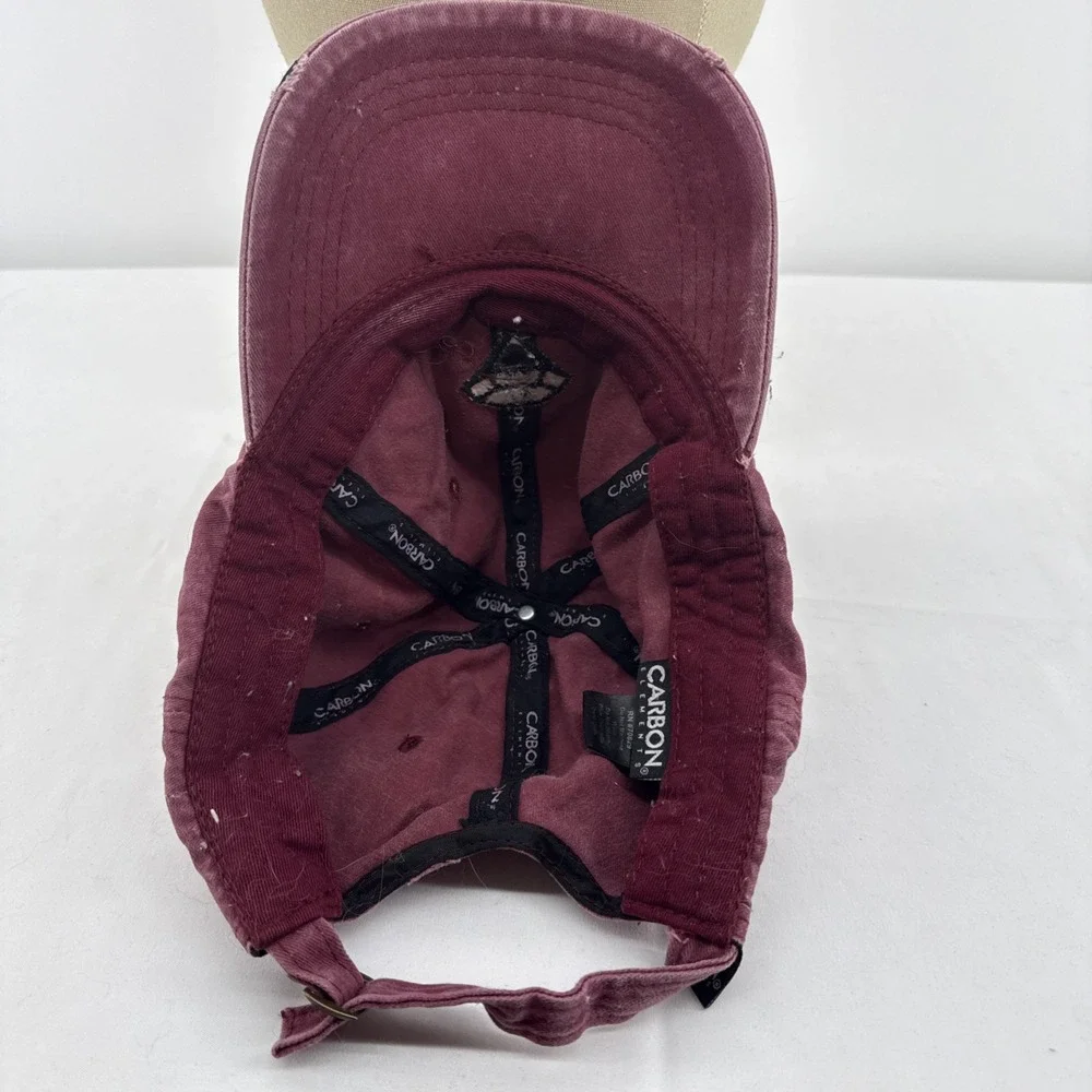 Carbon Elements Women's Baseball Cap Hat Adult Adjustable Burgandy Distressed